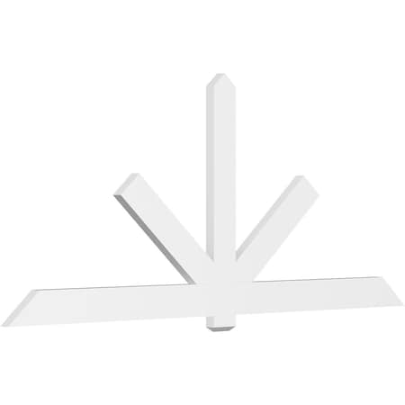 Ekena Millwork Kennewick Architectural Grade PVC Gable Bracket, 108"W x 45"H x 2"D x 6"F, 10/12 Pitch GBP108X45X0206KEN00